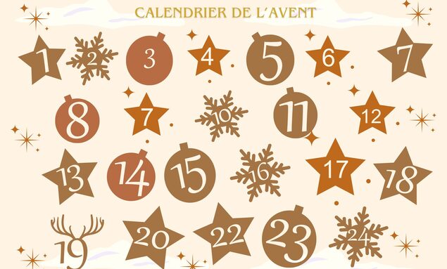 Marron Moderne Noël Calendrier de l'Avent Mural.jpg